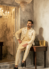 Ivory Starburst Embroidered Waistcoat - Ozaan W7