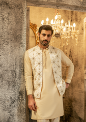 Ivory Starburst Embroidered Waistcoat - Ozaan W7