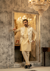 Ivory Starburst Embroidered Waistcoat - Ozaan W7