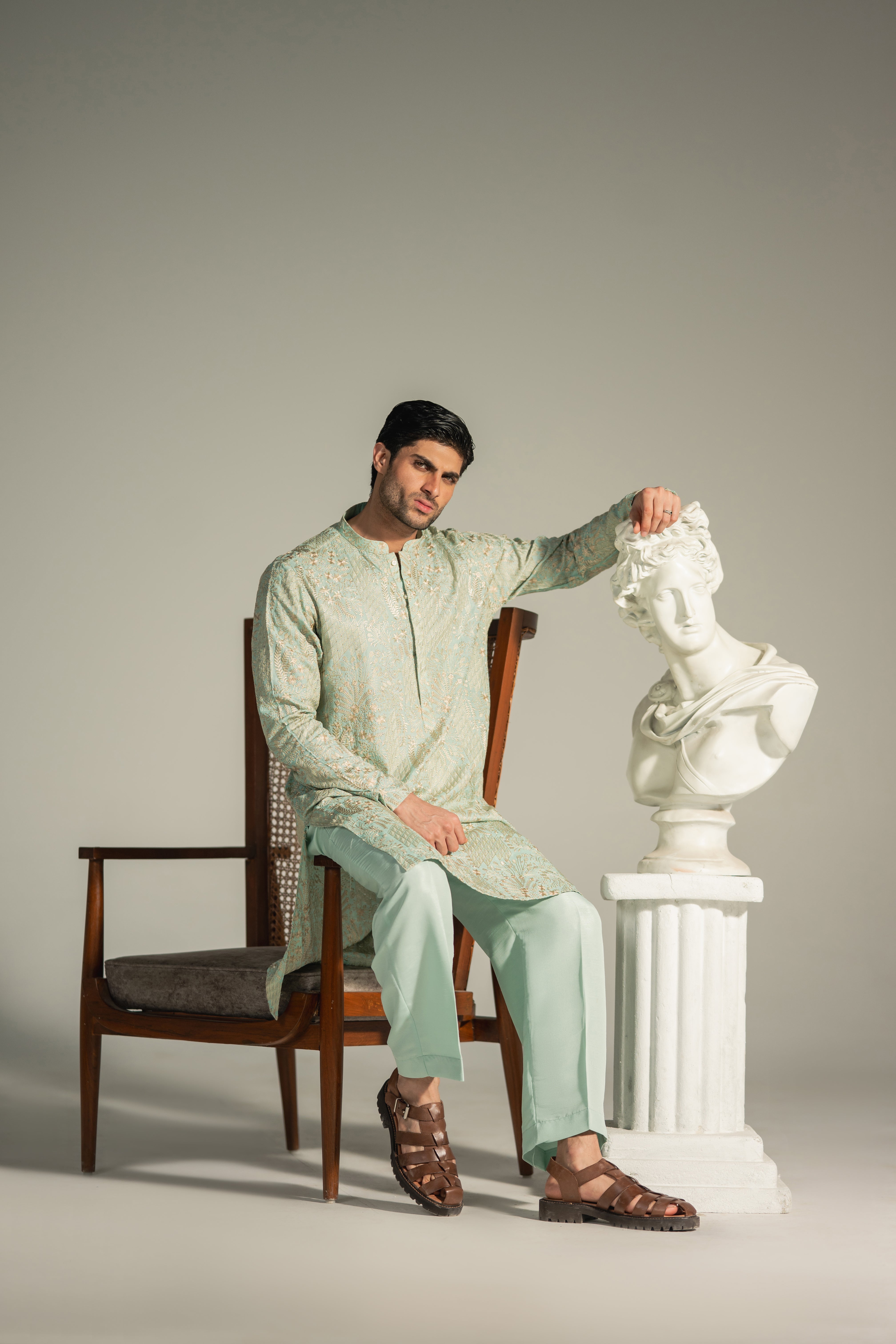 Faizan – Celadon Crest Shalwar Kameez