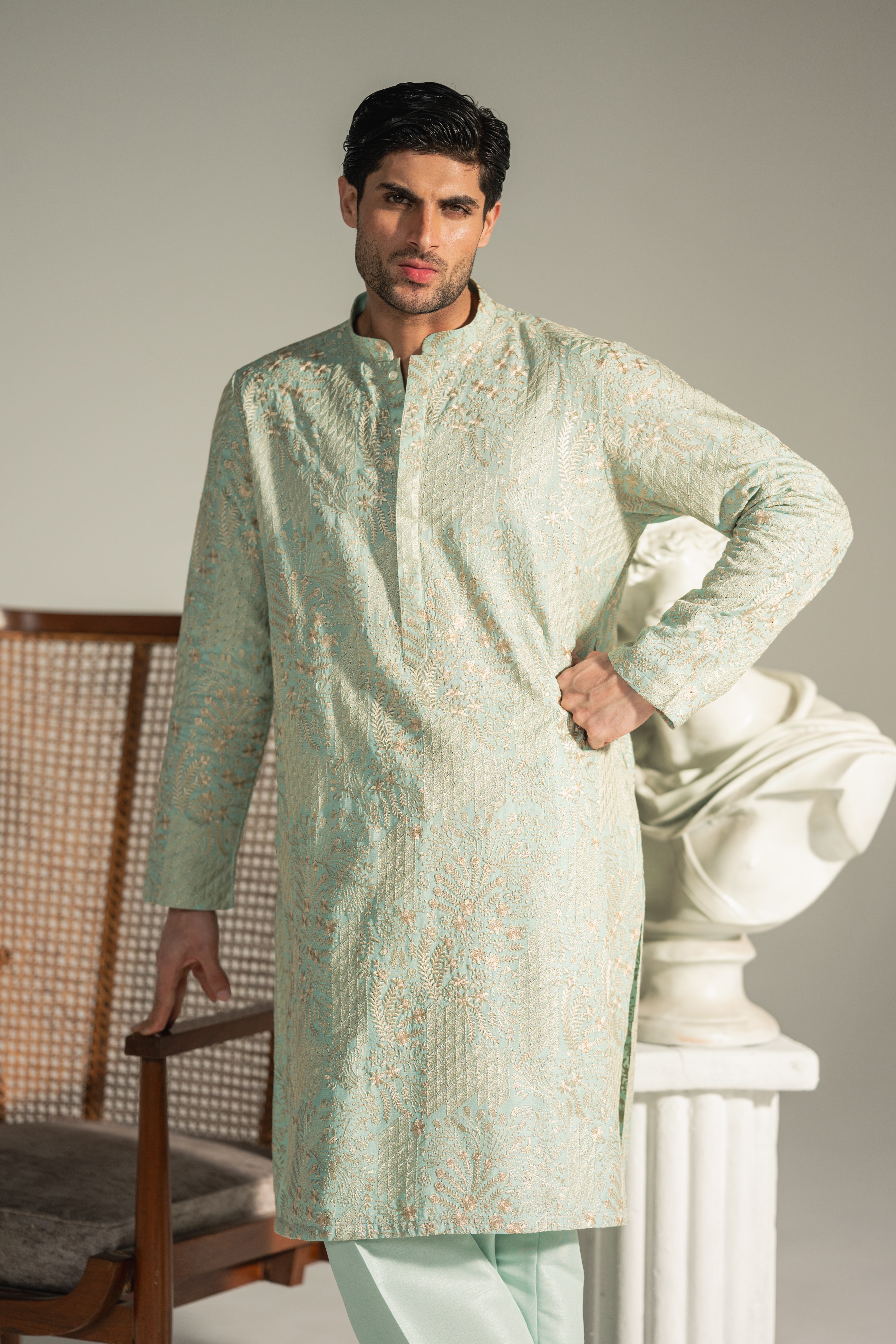 Faizan – Celadon Crest Shalwar Kameez